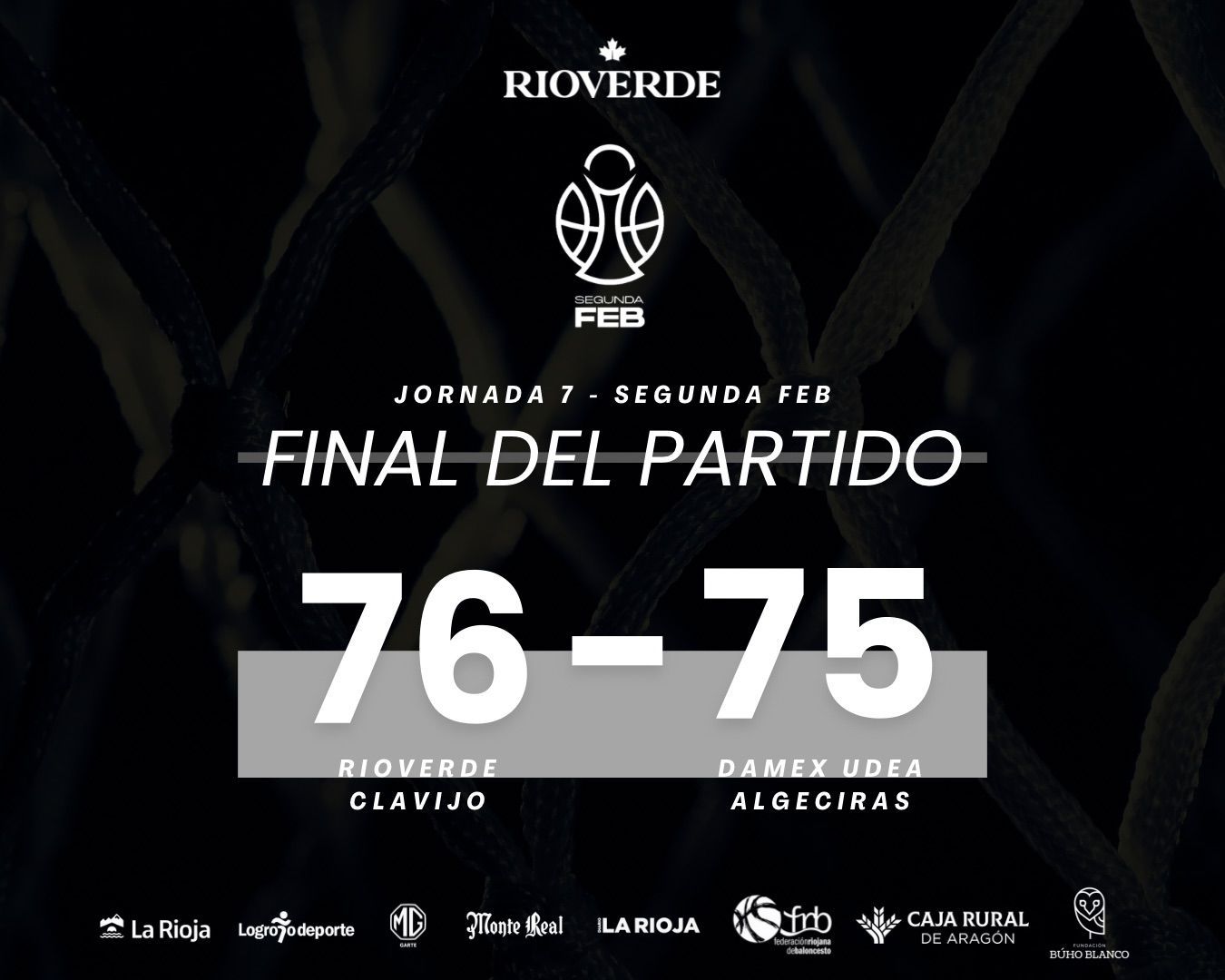 Lee más sobre el artículo Victoria Jornada 7 Segunda FEB